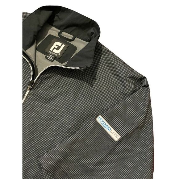 FOOTJOY Short Sleeve Golfing Shirt 1/2 Zip Houndstooth Embroidered Size Medium - Picture 2 of 7
